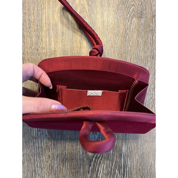 Vintage Cache Evening Bag Velvet Satin Dark Red